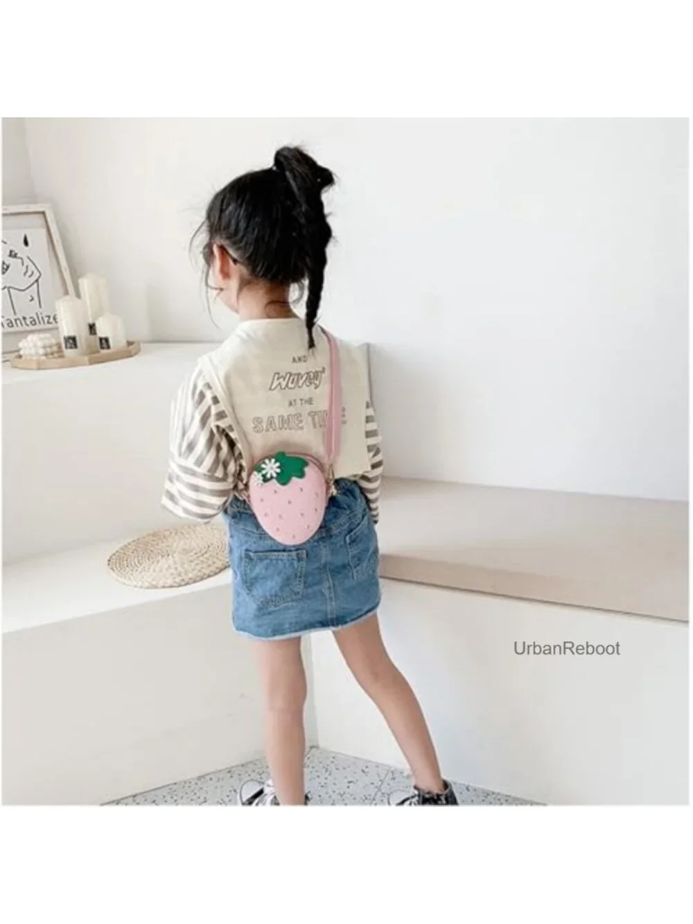 Girls Strawberry Crossbody Bag Faux Leather Mini Purse